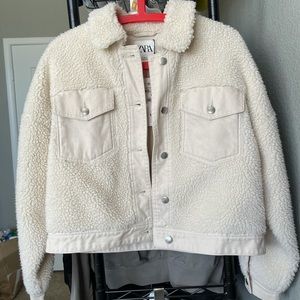 Zara Cream Bomber Jacket